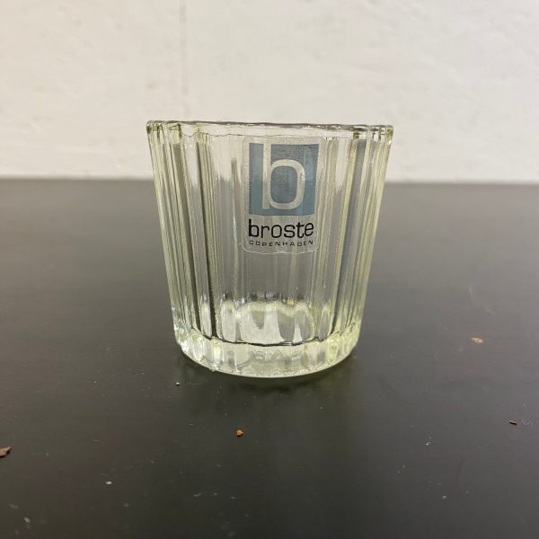 Broste Copenhagen Ljushållare Glas Värmeljus Etikettmärkt Design
