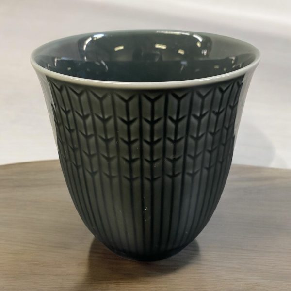 Rörstrand Swedish Grace Kopp Grå Kopp utan Öra Stämplad Design Louise Adelborg