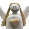Ängel Träfigurin 20 cm Figurin Trä Hjärta Julpynt Julsaker Jul Christmas Angel