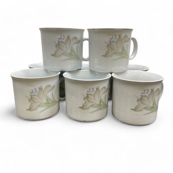 Koppar 8st Kopp Porslin Design Orkide