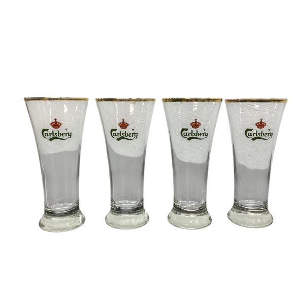 Carlsberg Ölglas 4st med Guldkant Glas Öl