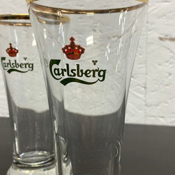 Carlsberg Ölglas 4st med Guldkant Glas Öl