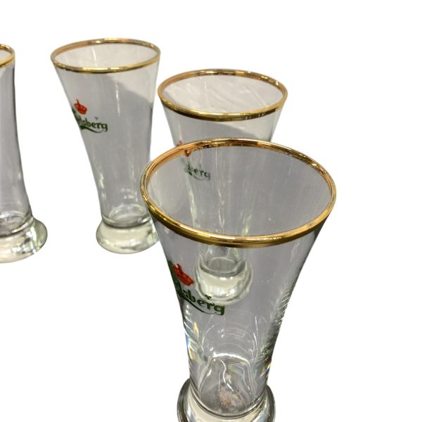 Carlsberg Ölglas 4st med Guldkant Glas Öl