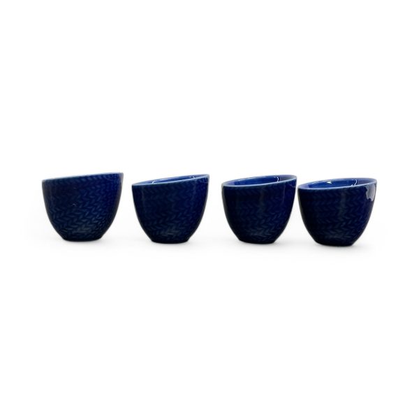 Rörstrand Blå Eld Hertha Bengtsson Äggkoppar Blå 4st 5cm Retro Design