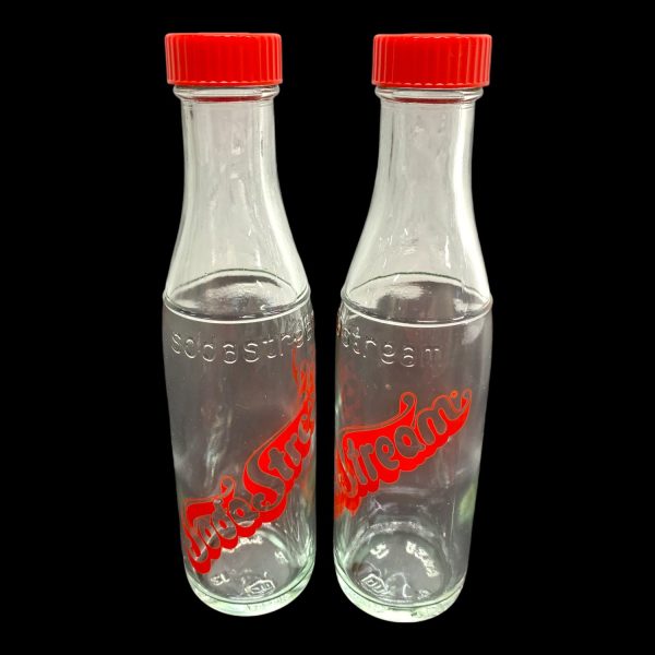 SodaStream 70-tal Glasflaska Glas Flaska 2st Tryck Retro Design Vintage