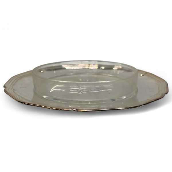 Glasskål på Fat Nysilver 102g Stämplad Vintage