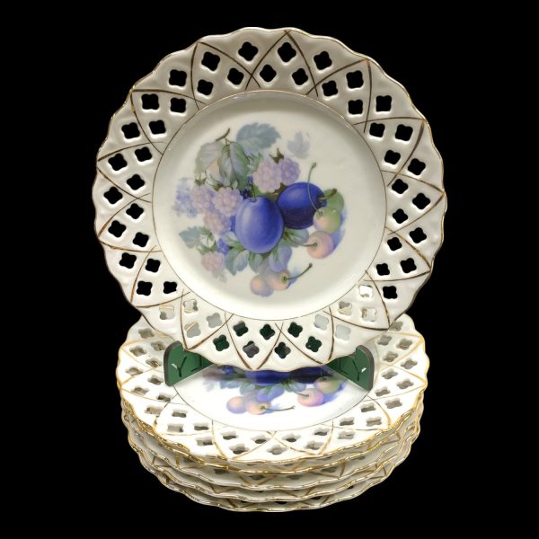 Gallerfat 18cm Galler Fat 6st Porslin Stämplad Vintage Design Retro