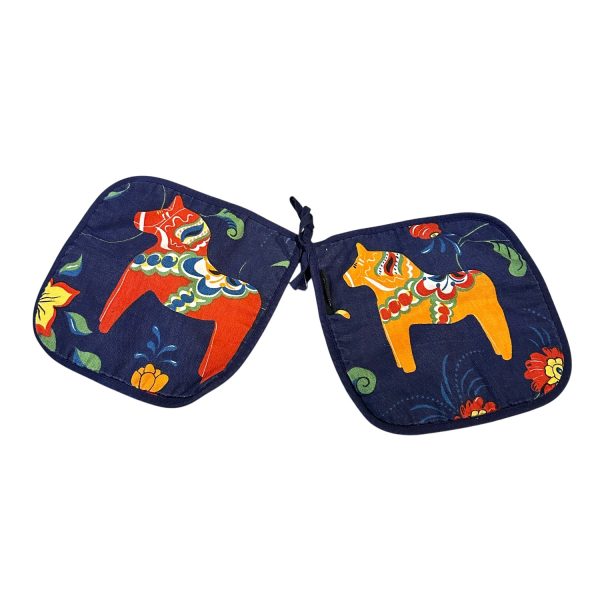 Dalahäst Grytlappar 2st Arvidssons Textil Dalahästar Kurbits Grytlapp