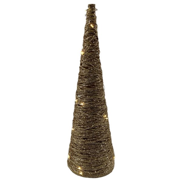 Ljuspyramid Guld Glitter Batteridriven
