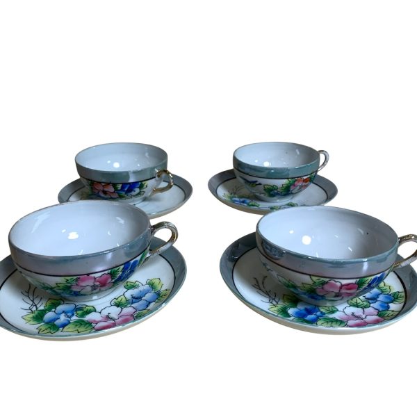 Orientaliskt Koppar & Fat 4-delar Fågel Vintage Kopp