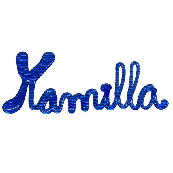 Kamilla 43cm Namn i Glas Bergdala Glasbruk 70-tal Retro