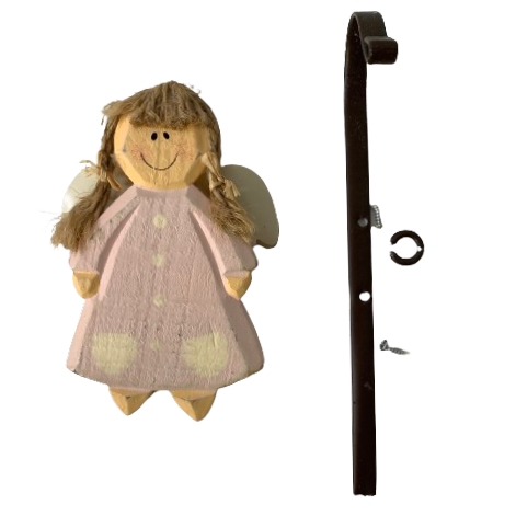 Prydnad Figurin Ängel Figur Trä med Väggkrok Krok Vägg Design