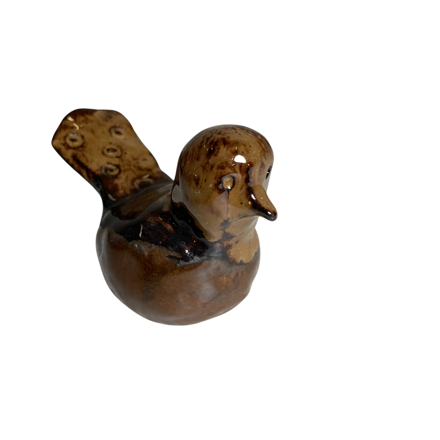 Prydnad Fågel Brun 12cm Vintage Figurin