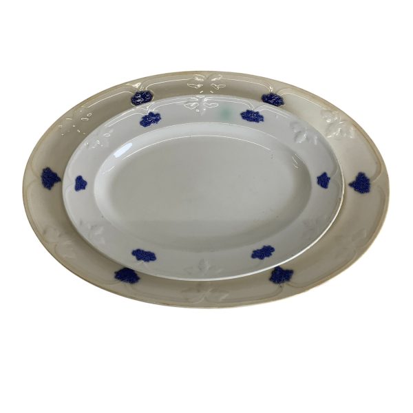 Gustavsberg Blå Blom 2st Fat Druvor Uppläggingsfat Vintage Retro