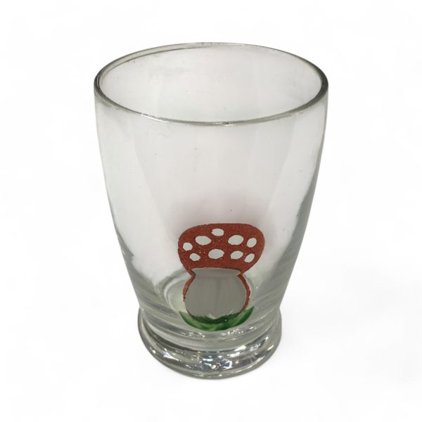 Glas Handmålat Svamp Design Glass Retro Vintage