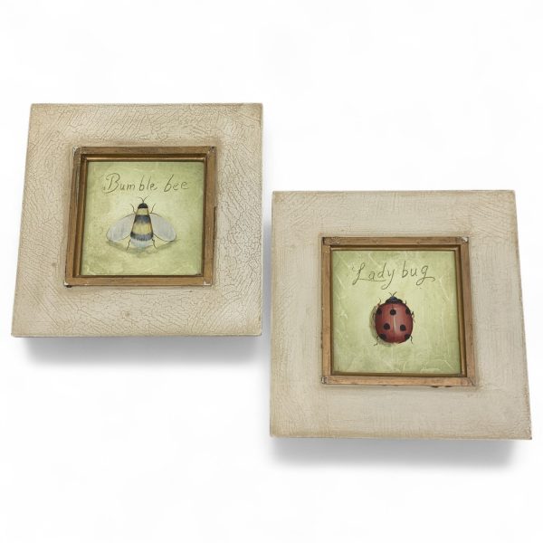 Tavlor 2st Ladybug Bumblebee Humla Nyckelpiga
