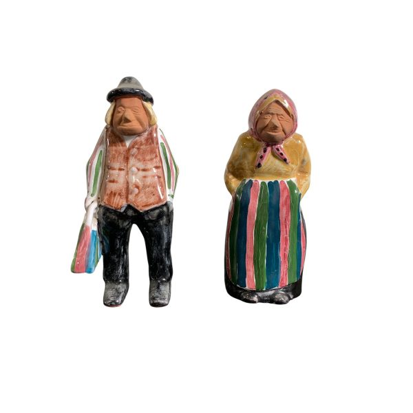 Figuriner Gubbe & Gumma HK Hällinge Kermik Signerade 2st Figurer Sweden