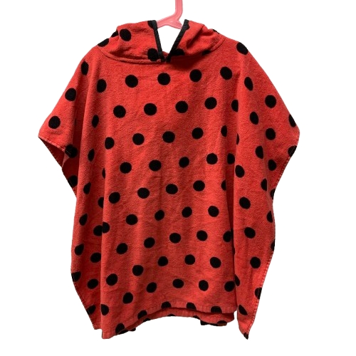 Badcape stl One Size Röd/Svart Prickigt Nyckelpiga Baby/Barn