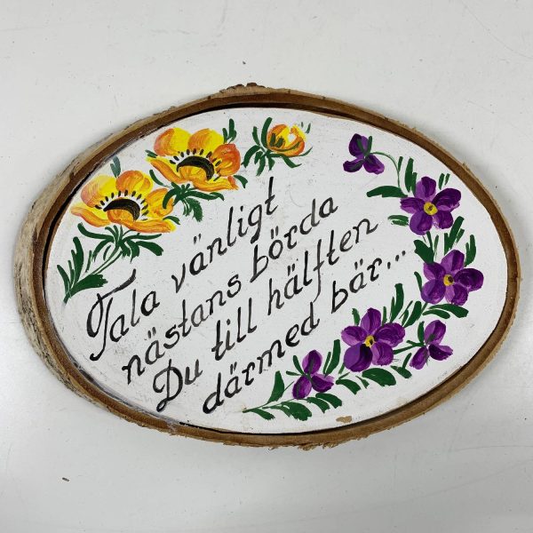 Tavla Trä Trätavla Väggdekoration Text Signerad