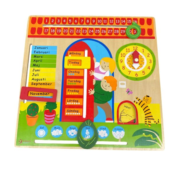 Häng Bräda Pedagogisk Klocka Kalender Barn