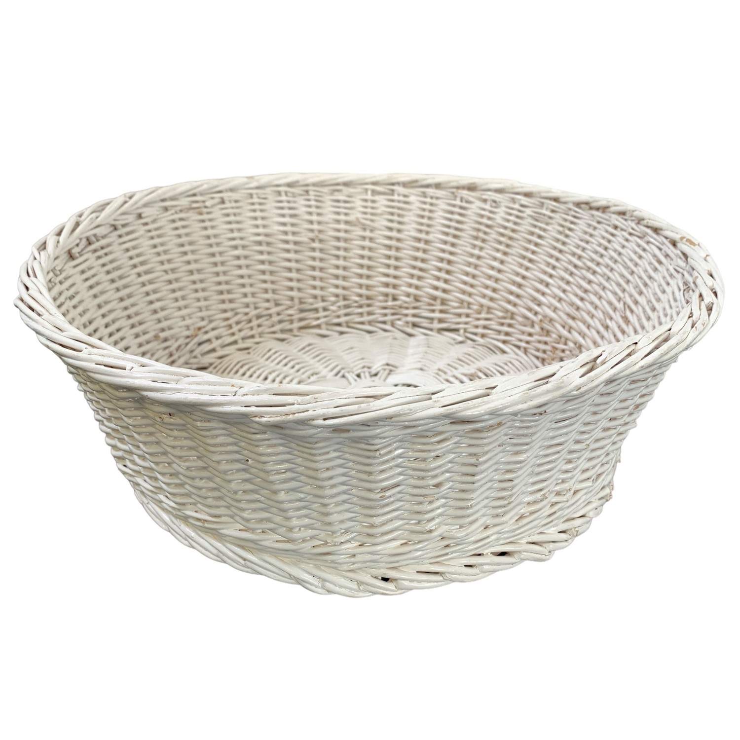 Flätad Korg Förvaringskorg Vit Vintage Design