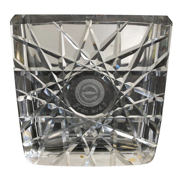 Bengt Edenfalk Skruf Sunburst Kristallvas Kristall Vas Signerad Vintage Design