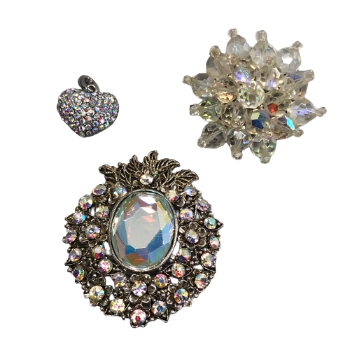 Smycken 3st Brosch Hänge Hjärta