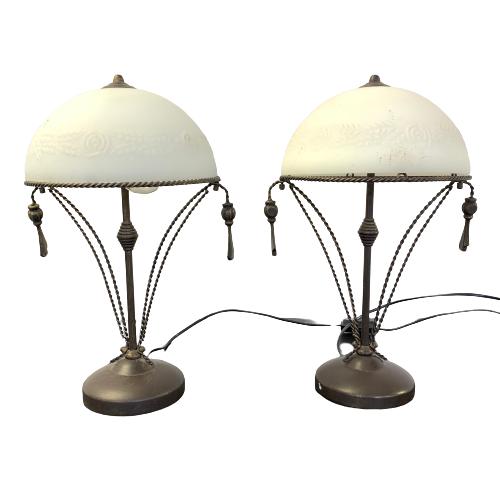 Bords Lampa Brun Metall Glas 2st Design