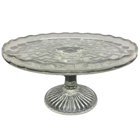 Glasfat Tårtfat Glas Tårt Fat på fot Vintage Design