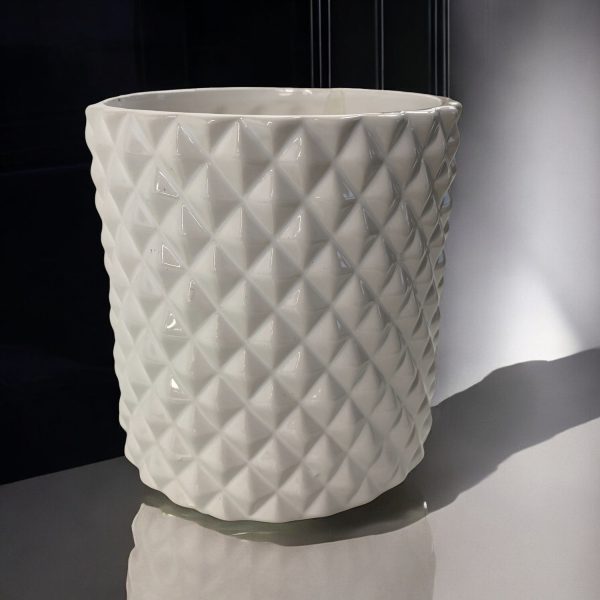 Kruka Queen Cone Low Bord Vit Blomkruka