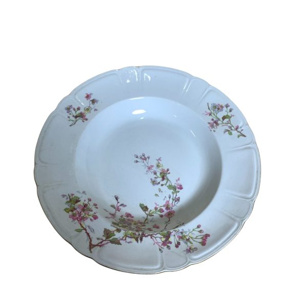 Gustavsberg Hagtorn Djup Tallrik 23cm Vit Rosa Antik