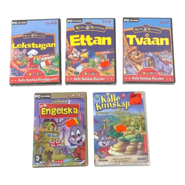 Barn Spel Kalle Kunskap 5st PC-Spel Barn Datorspel Dataspel PC Game Retro