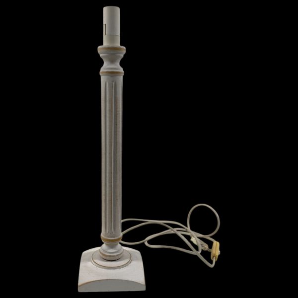 Lampa Vit Trä Lampfot Bordslampa Max 40W