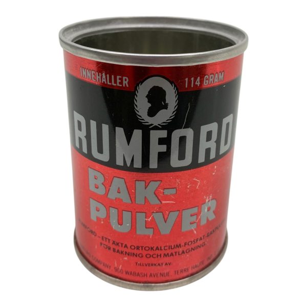 Rumford Liten Bakpulver Burk Plåt Plåtburk Vintage