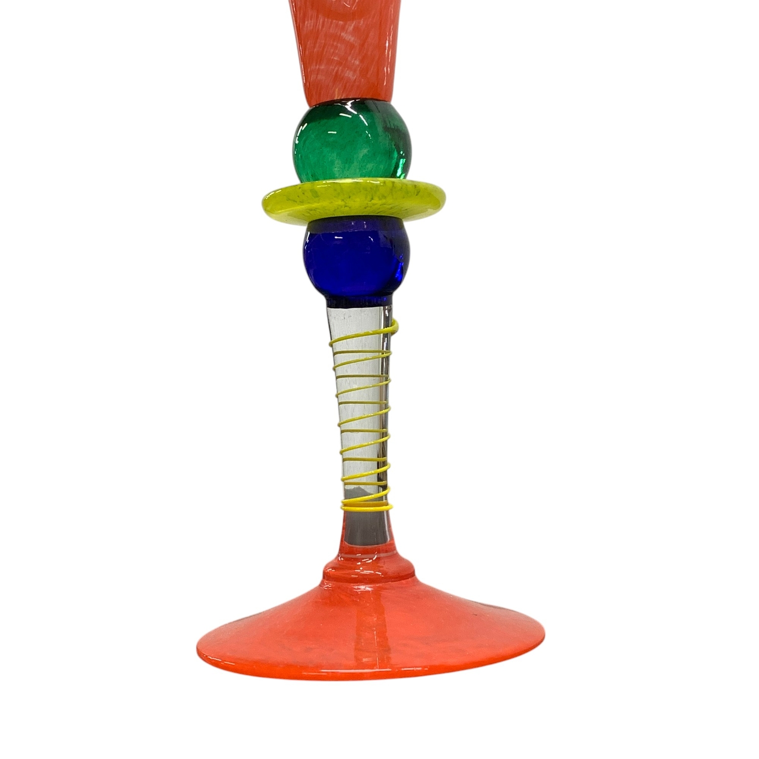 Gense Harlequin Champagneglas Signerat Berit Johansson Designglass Röd - Bild 5