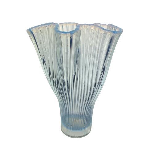 Glasvas Vas Glas Blå Vintage Design Retro Antique Glass Vase Designglass