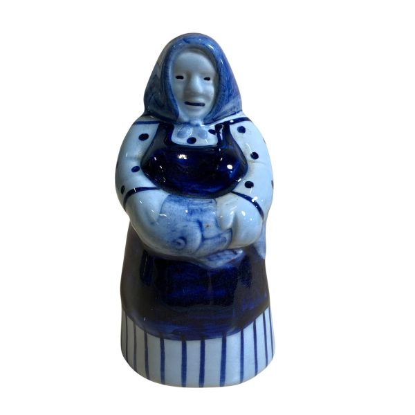 Söholm Keramik Figurin Gumma Blå 14cm Retro Tant Dam Vintage