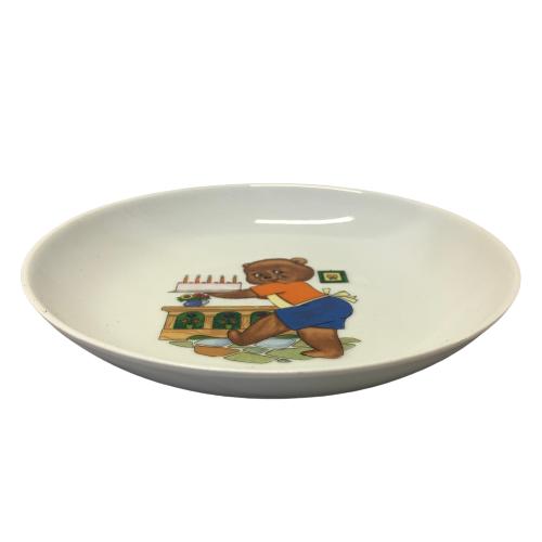 Schumann Djup Tallrik Vit Nalle Barn Germany Design
