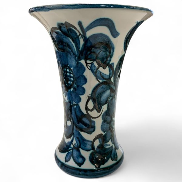 Leo Emma Keramikvas Vas Vit/Blå Signerad