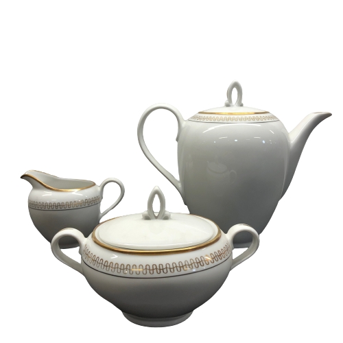 Rörstrand Kreta 3-delar Kaffekanna Sockerskål Mjölksnipa Vintage Retro Design