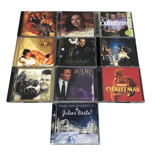 CD-Skivor 10st Blandat Peter Jöback Solens Mat Julens Bästa CD Carola