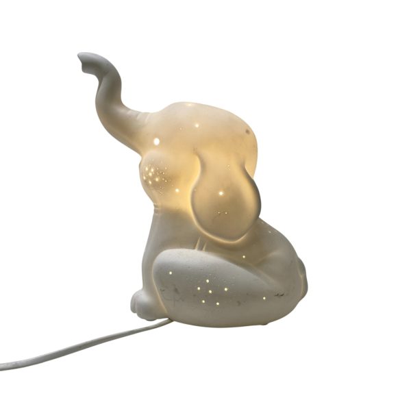 RoHs 100894 Lampa Elefant Barnlampa Vit Djur Bordslampa 22cm