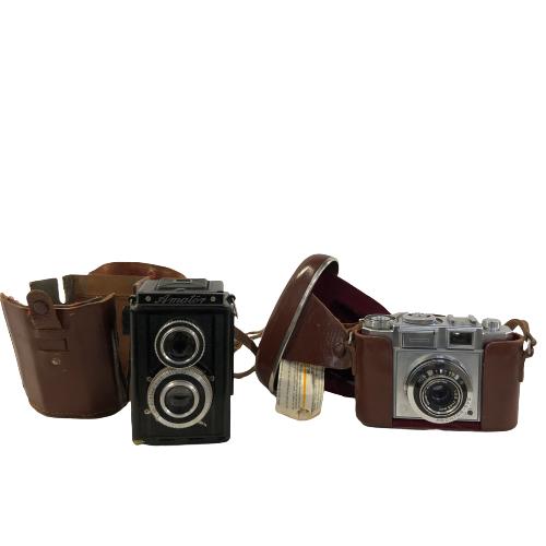Kameror 2st Amatör Zeiss Ikon Äldre Retro Väska Kamera