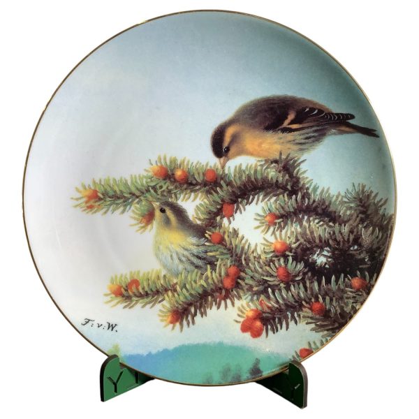 Kermansavi Väggtallrik Ätande grönsiskor Samlartallrik 20cm nr A931 Stämplad