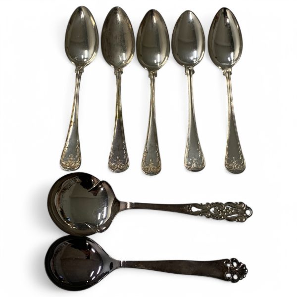 Skedar 7st Nysilver 300g Stämplad