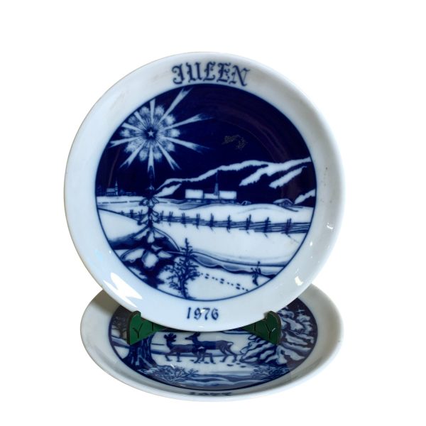 Hackefors Jultallrikar 2st Jul Blå Retro Tallrik 19,5cm