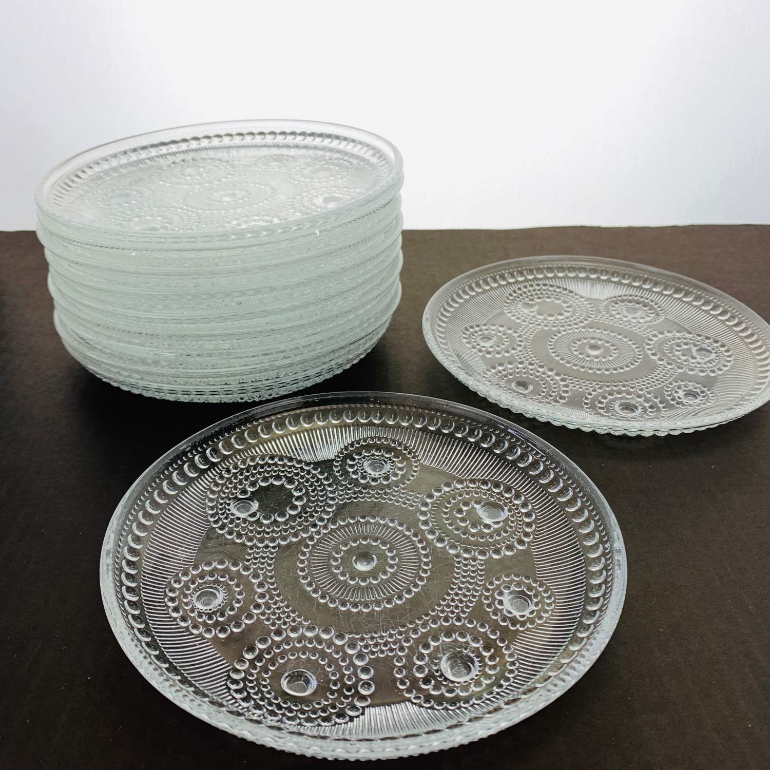Glas Assiett, 11st, Liten Design tallrik i glas, dekorativ glasstallrik, finnish