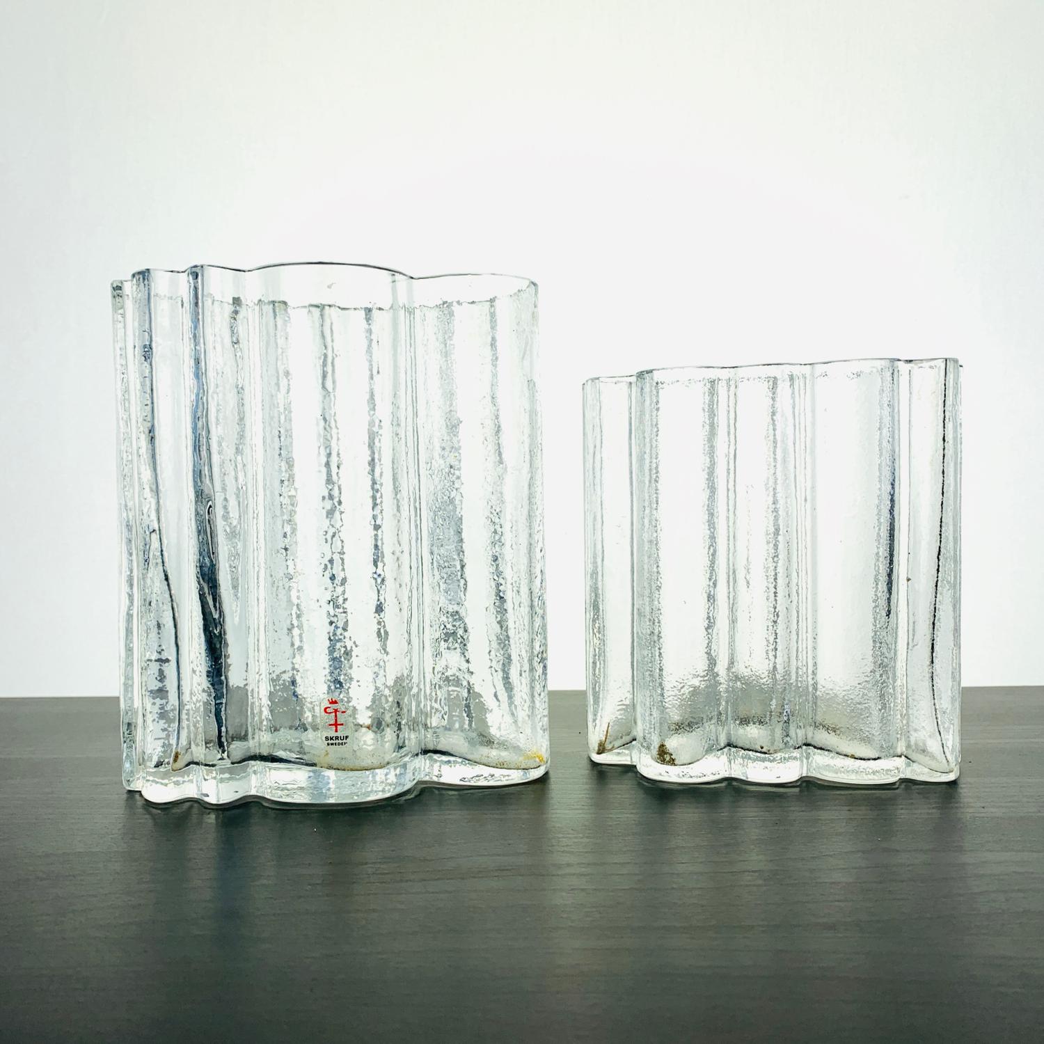 Skruf, Vaser, Bengt Edenfalk, Signerade, 2st, Sign Sweden Design Glass Vas