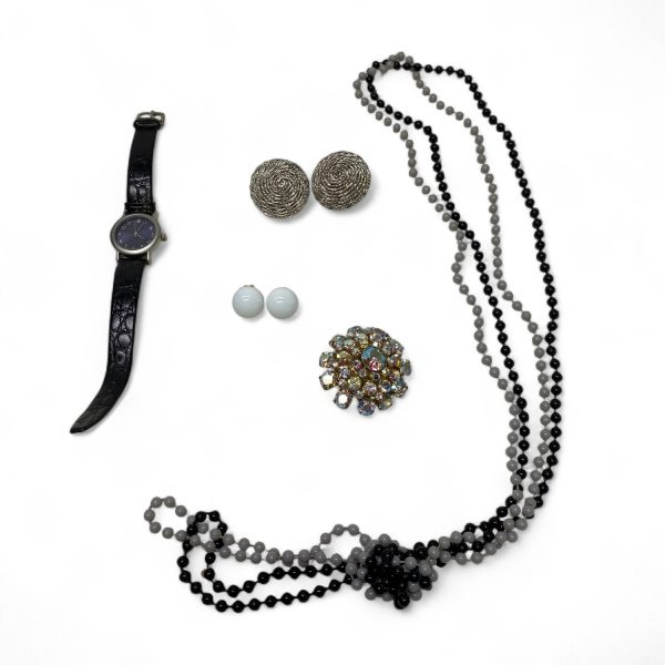 Smycken Smyckespaket 5-delar Halsband Clipsörhängen Armbandsklocka Brosch