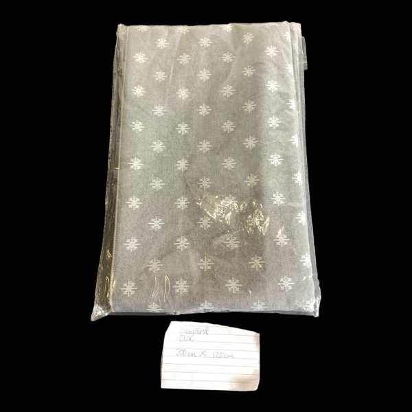 Borsduk Duk 200x120cm Grå/vit Snöflinga Mönstrad Snö Flinga Design